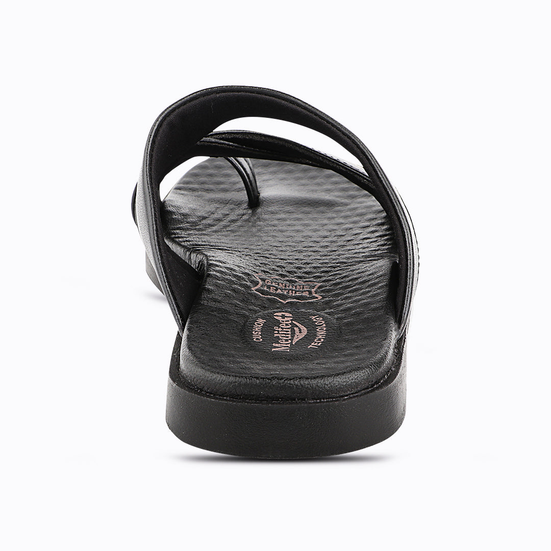 Super Comfortable Men’s Leather Slippers with Toe Ring